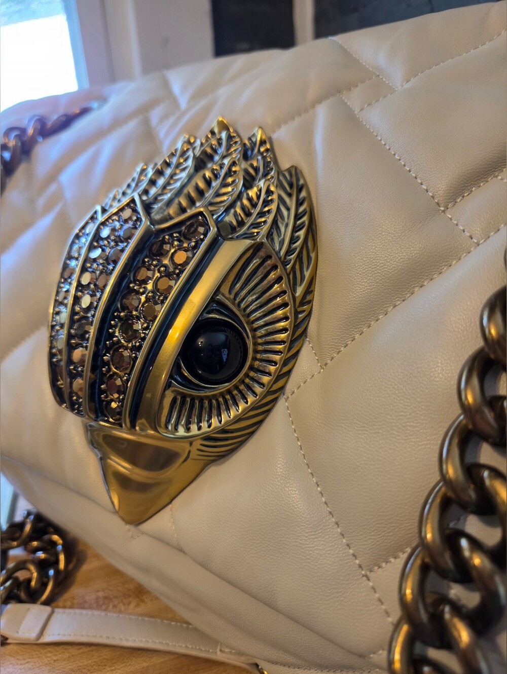 Kurt Geiger NWT Creme Quilted Macro Kensington GORGEOUS - Picture 5 of 11